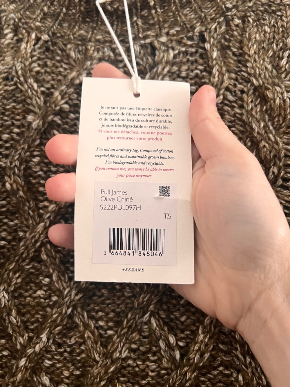 Sezane James Jumper in Olive Green Size Small - Picture 2 of 6
